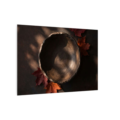 Ceramic Bowl Canvas Art | Autumn Dark Japandi Dark Texture Art