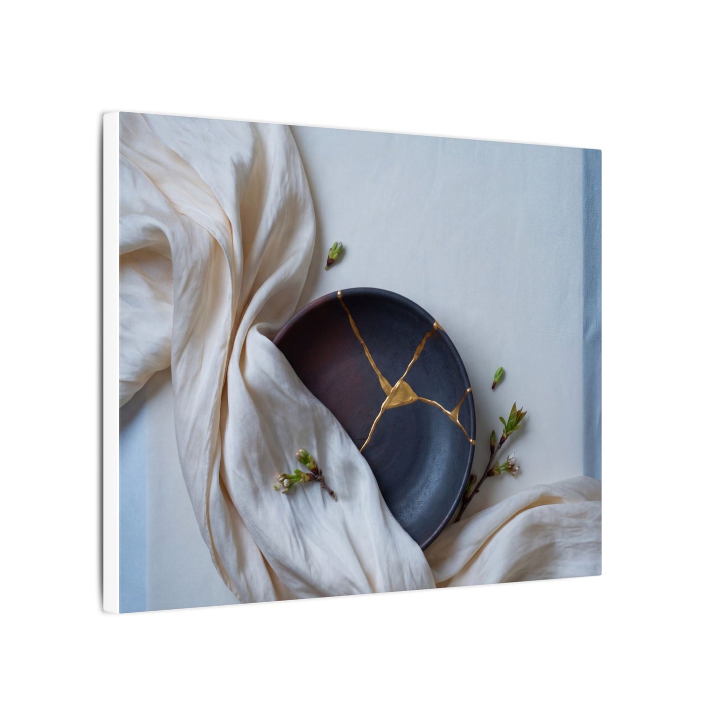 Ma Silk Drape Canvas Art - Kintsugi Gold Repair