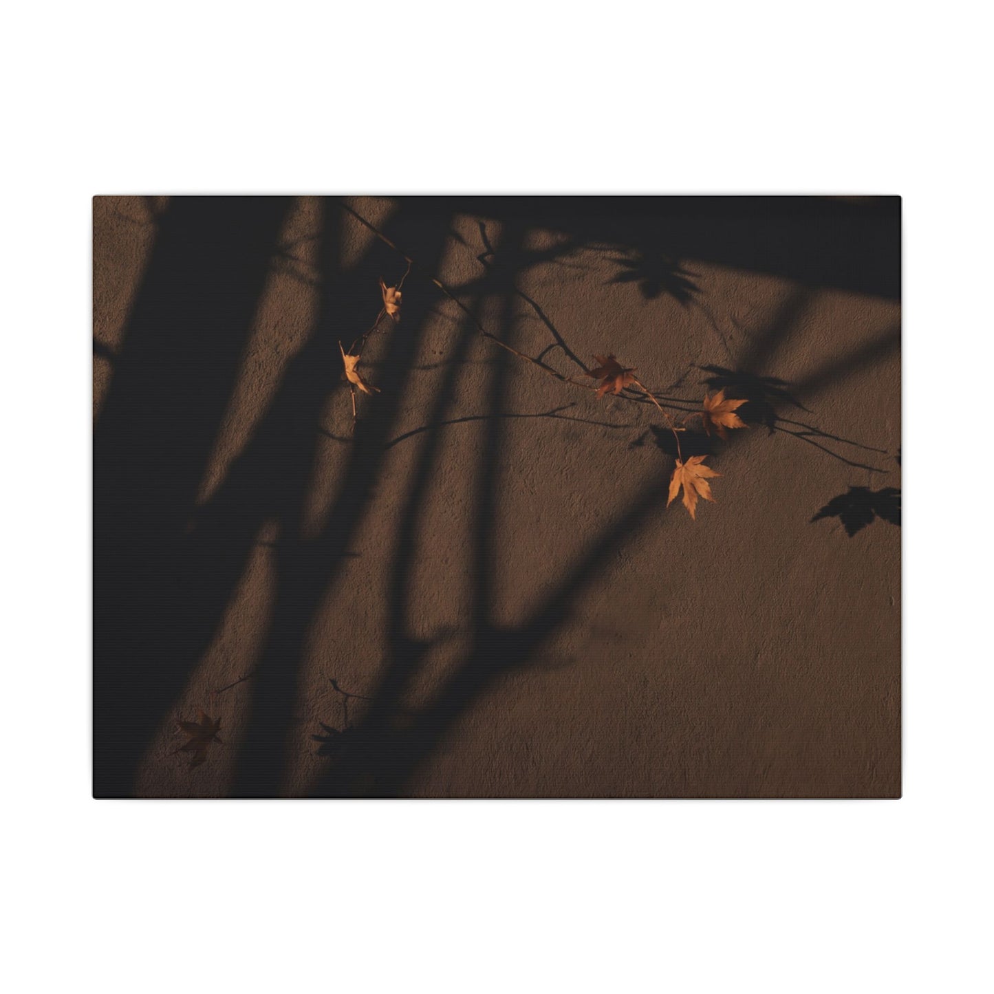 Shadow Play Autumn Canvas Art | Dark Japandi Luxurious Design Art Print