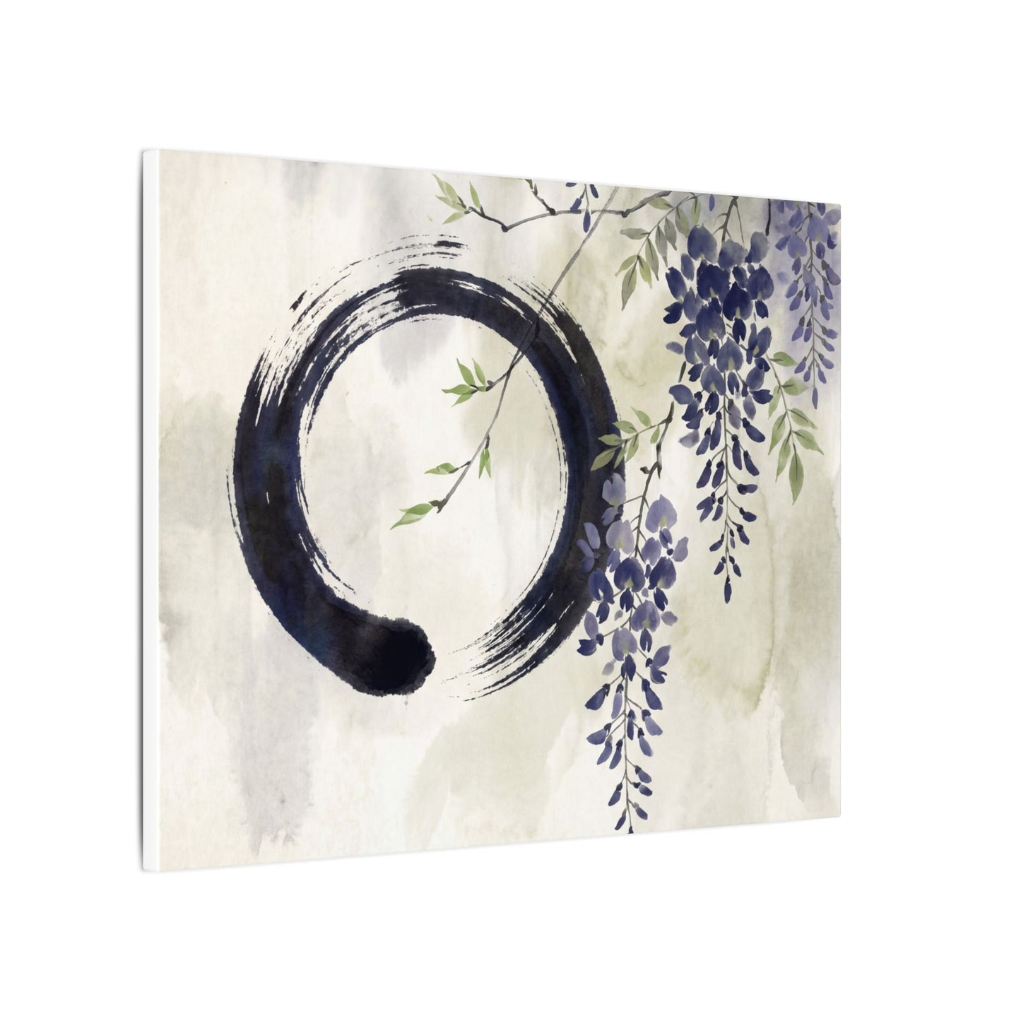 Wisteria Enso Canvas Art | Serene Zen Art