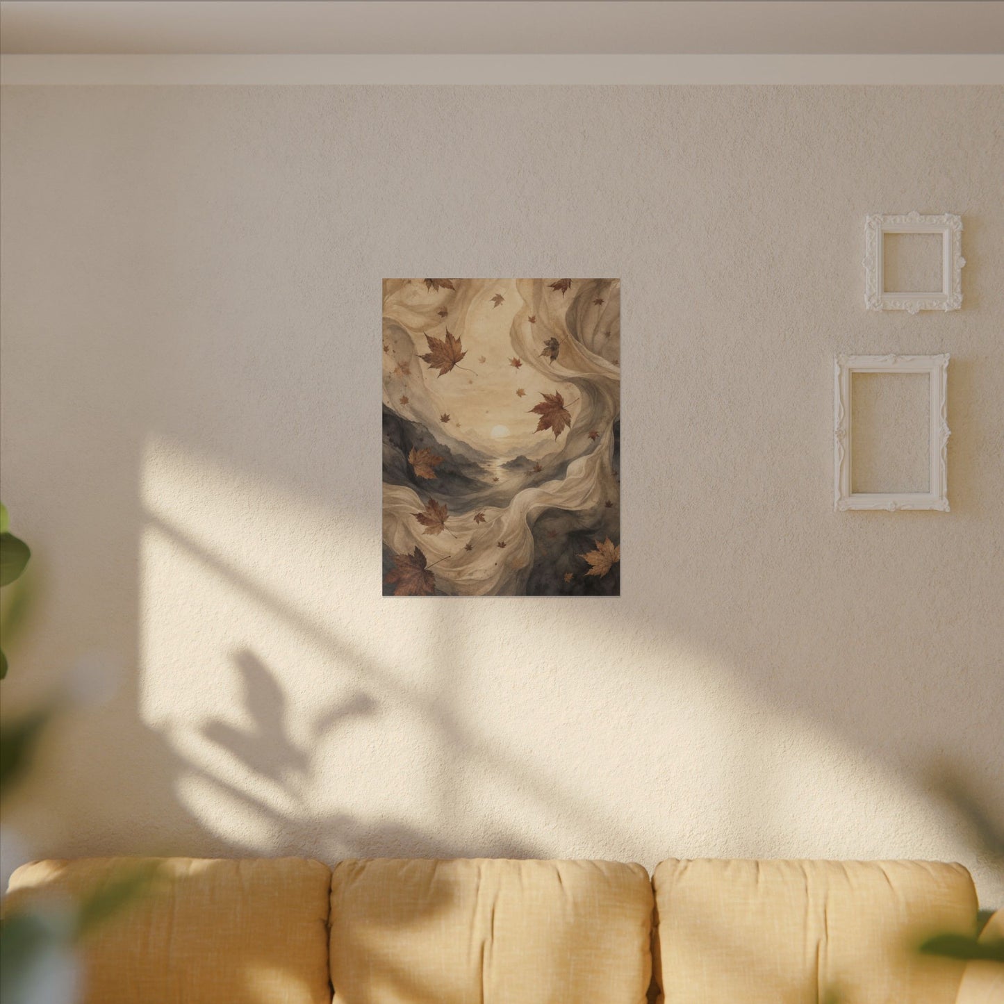 Autumn Silk Drape Watercolor Canvas Art | Earthy Decor