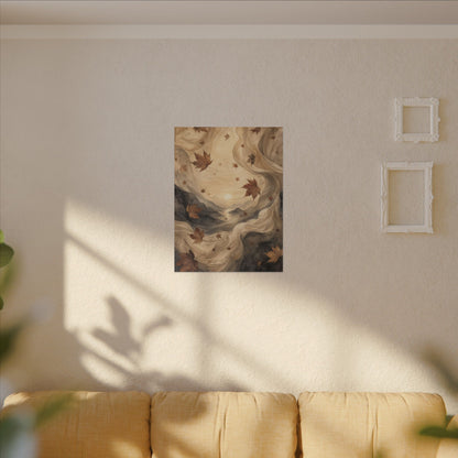 Autumn Silk Drape Watercolor Canvas Art | Earthy Decor