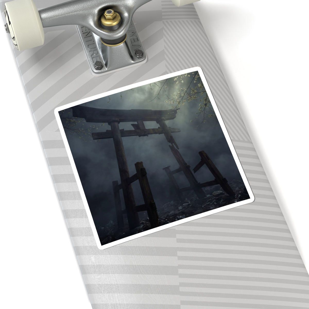 Spring Torii Gate Moody Minimal Sticker | Atmospheric Decor Art Print