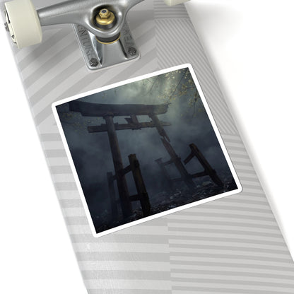 Spring Torii Gate Moody Minimal Sticker | Atmospheric Decor Art Print