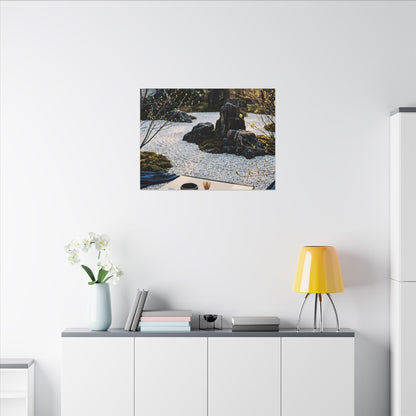 Zen Tea Ceremony in Golden Hour | Karesansui Canvas Art
