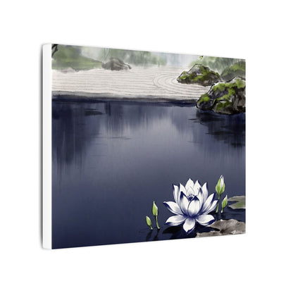 Lotus Flower Karesansui Canvas Art | Tranquil Zen Art