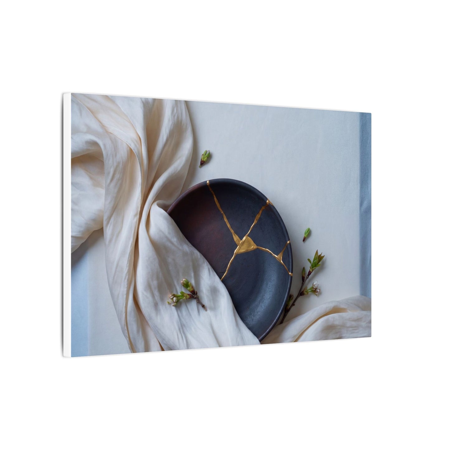 Ma Silk Drape Canvas Art - Kintsugi Gold Repair