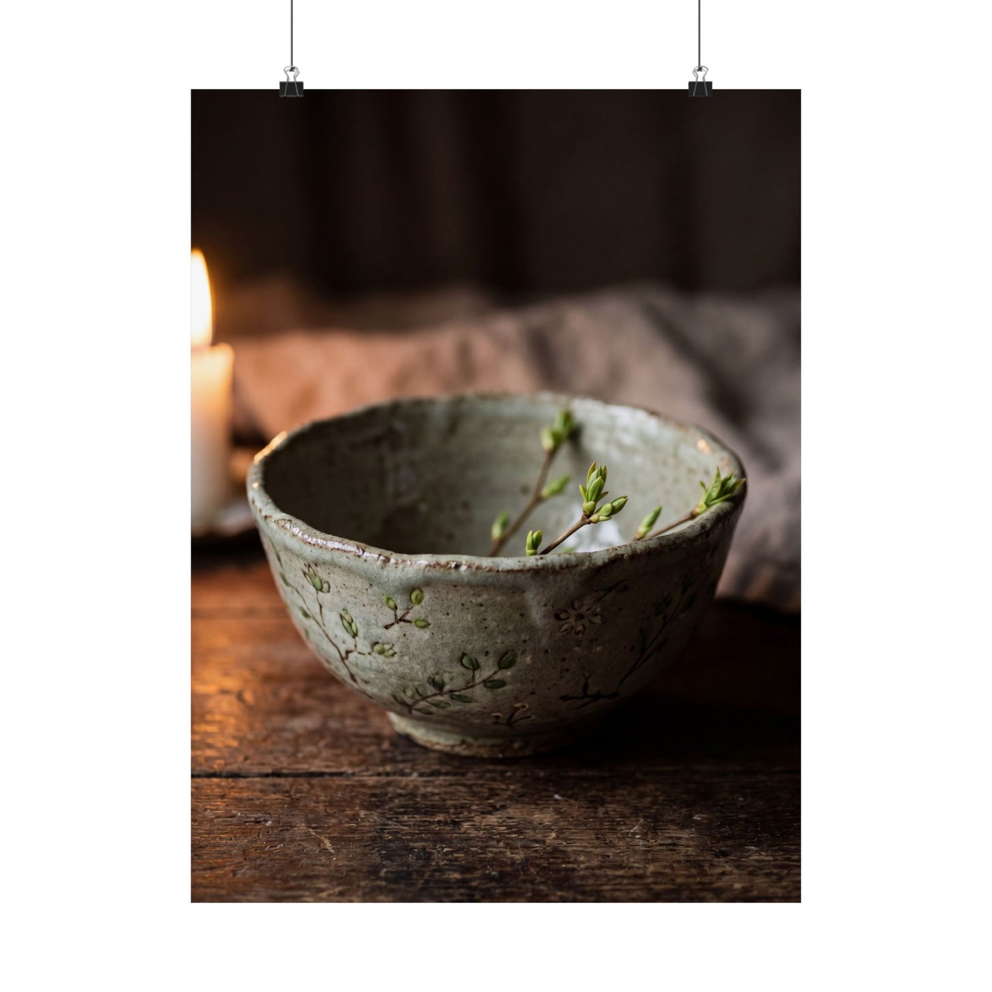 Ceramic Bowl Wall Art Print | Spring Japandi Japanese Pattern Art