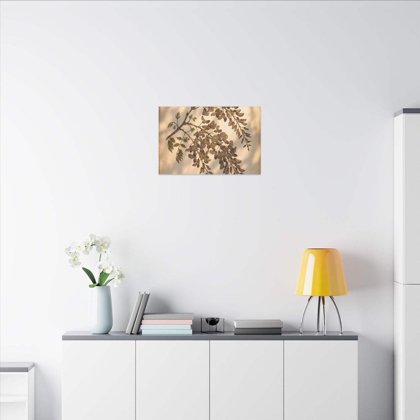 Spring Wisteria Herbarium Canvas Art | Earthy Decor