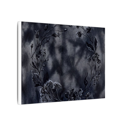 Dried Flowers Canvas Art | Winter Dark Japandi Shadow Zen Art