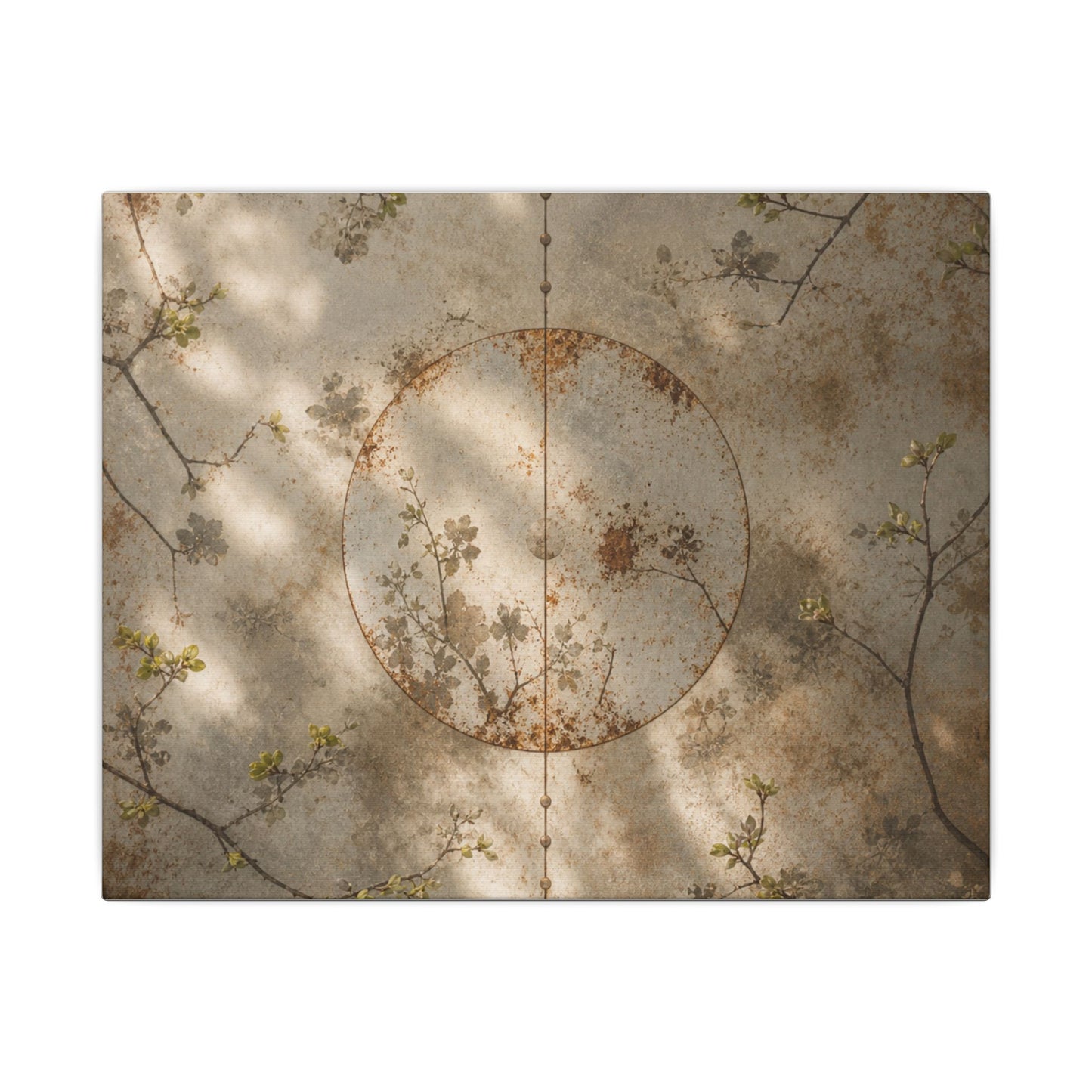 Japandi Rust Patina in Dappled | Japanese Pattern Canvas Art