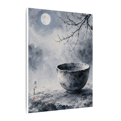 Seijaku Ceramic Bowl Canvas Art - Zen Sumi E