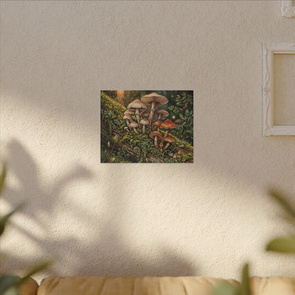 Spring Wild Mushrooms Herbarium Canvas Art | Rustic Decor