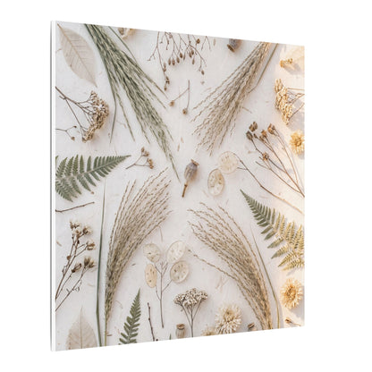 Elegant Dried Flowers Canvas Art - Japanese Pattern Japandi