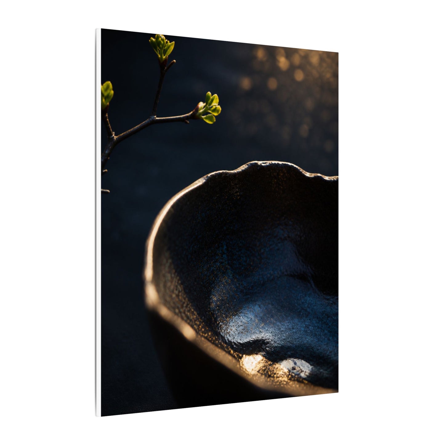 Ma Ceramic Bowl Canvas Art - Dark Japandi Shadow Zen