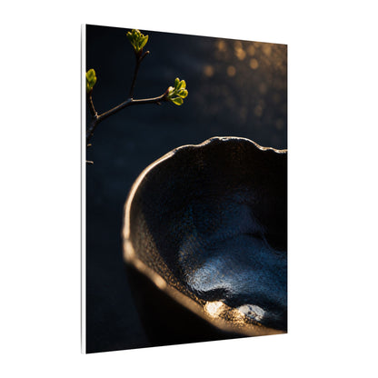 Ma Ceramic Bowl Canvas Art - Dark Japandi Shadow Zen
