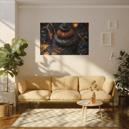 Summer River Stones Gold Vein Canvas Art | Resilient Decor