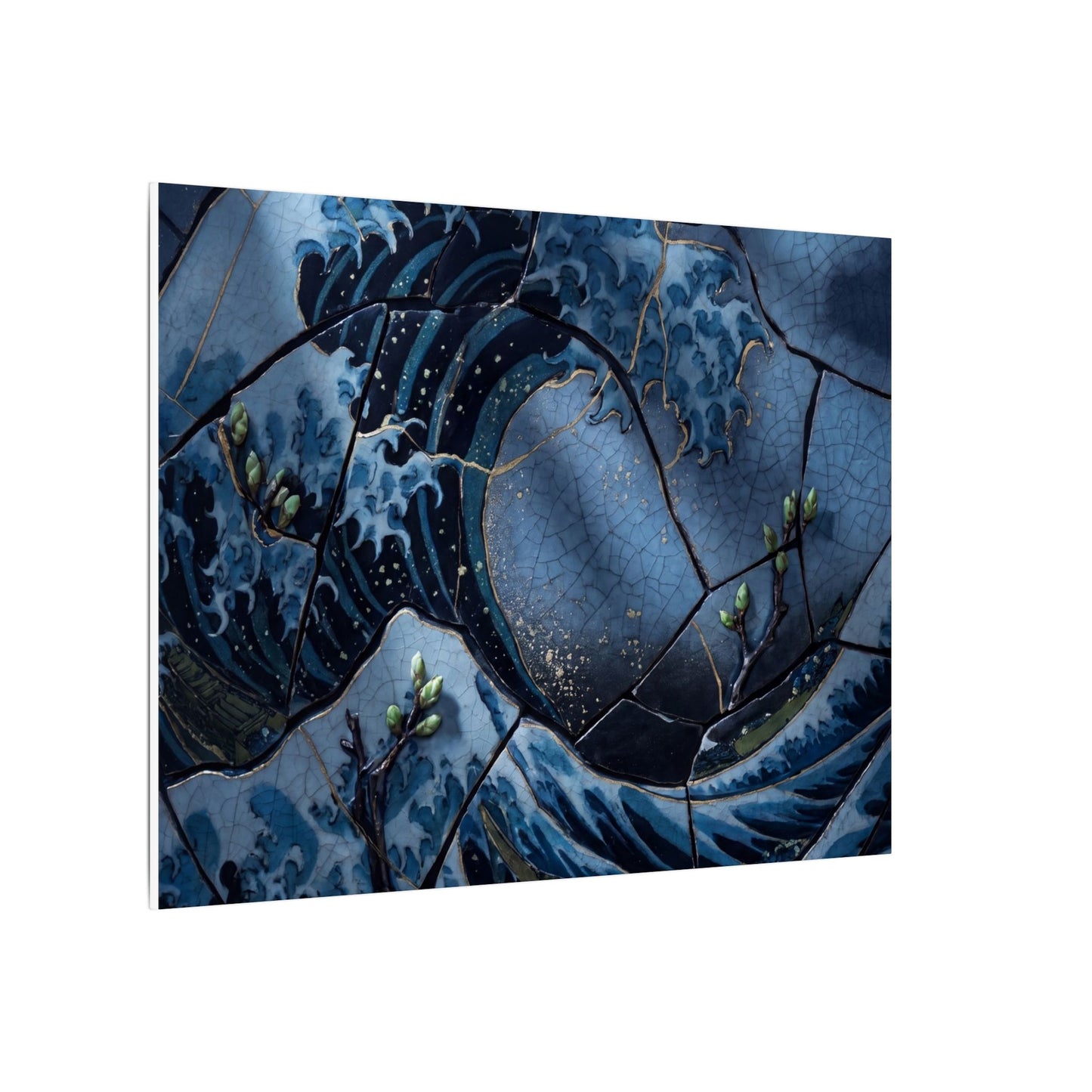 Ocean Wave Spring Canvas Art | Kintsugi Artful Design