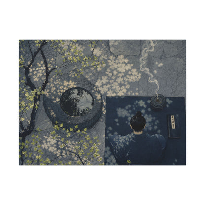 Spring Incense Smoke Ukiyo E Inspired Canvas Art | Tranquil Decor