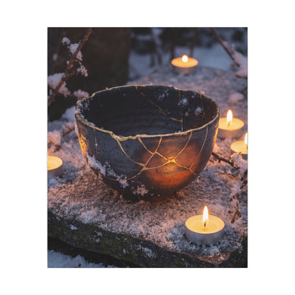 Ceramic Bowl Gold Repair Canvas Art | Beautiful Kintsugi Art
