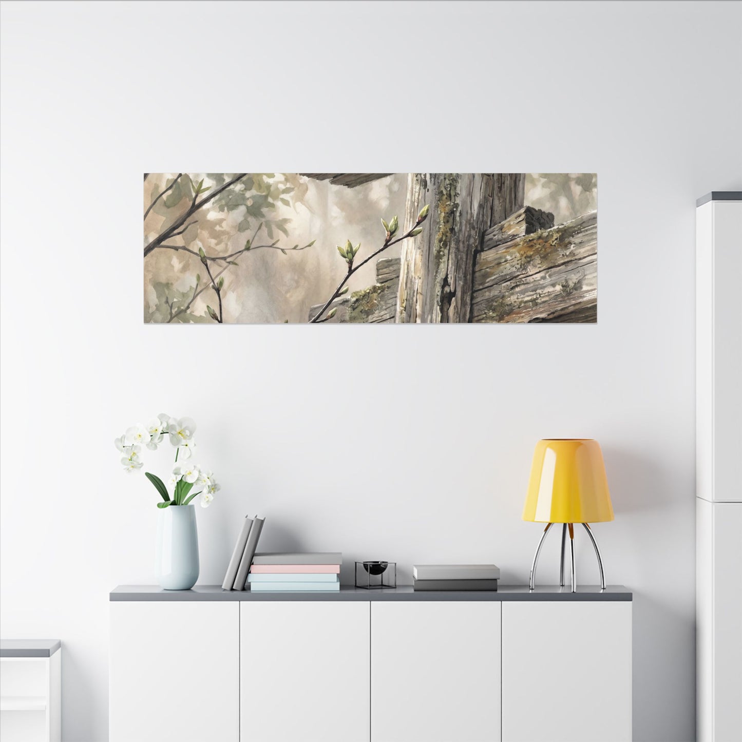 Torii Gate Spring Canvas Art | Japandi Neutral Design