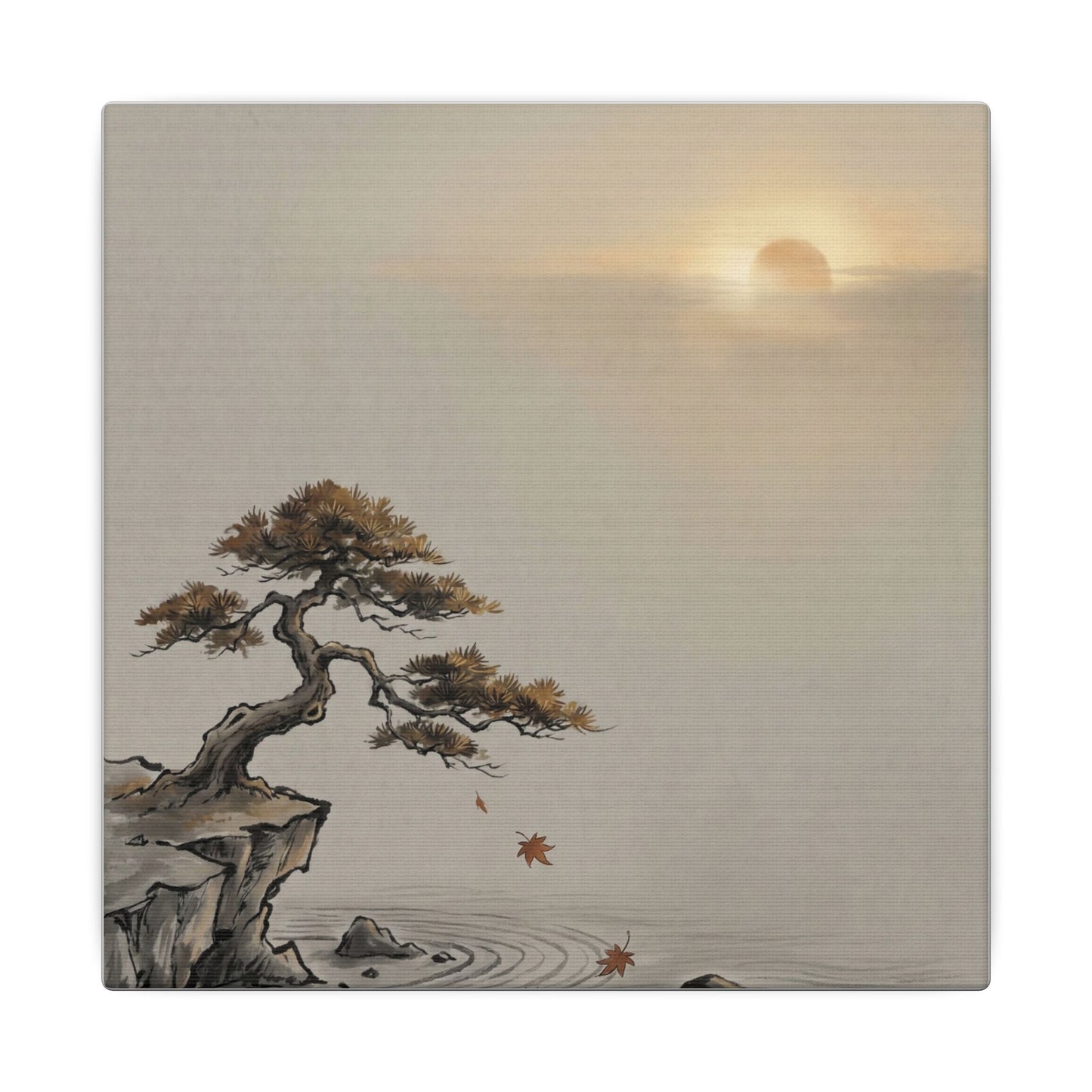 Pine Tree Canvas Art | Autumn Zen Karesansui Art
