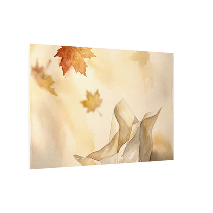 Japandi Paper Fold in Golden Hour | Watercolor Canvas Art