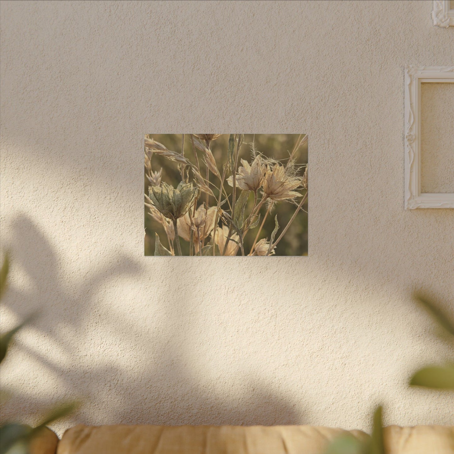 Summer Dried Flowers Minimal Line Canvas Art | Cozy Decor