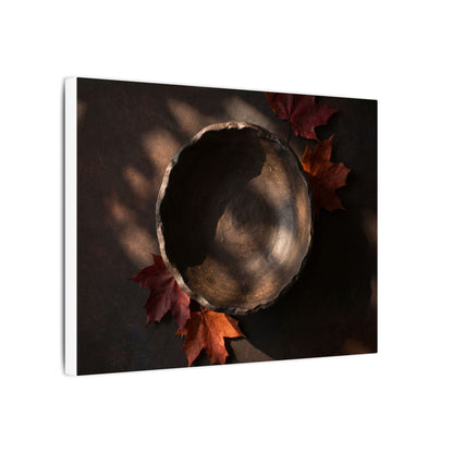 Ceramic Bowl Canvas Art | Autumn Dark Japandi Dark Texture Art