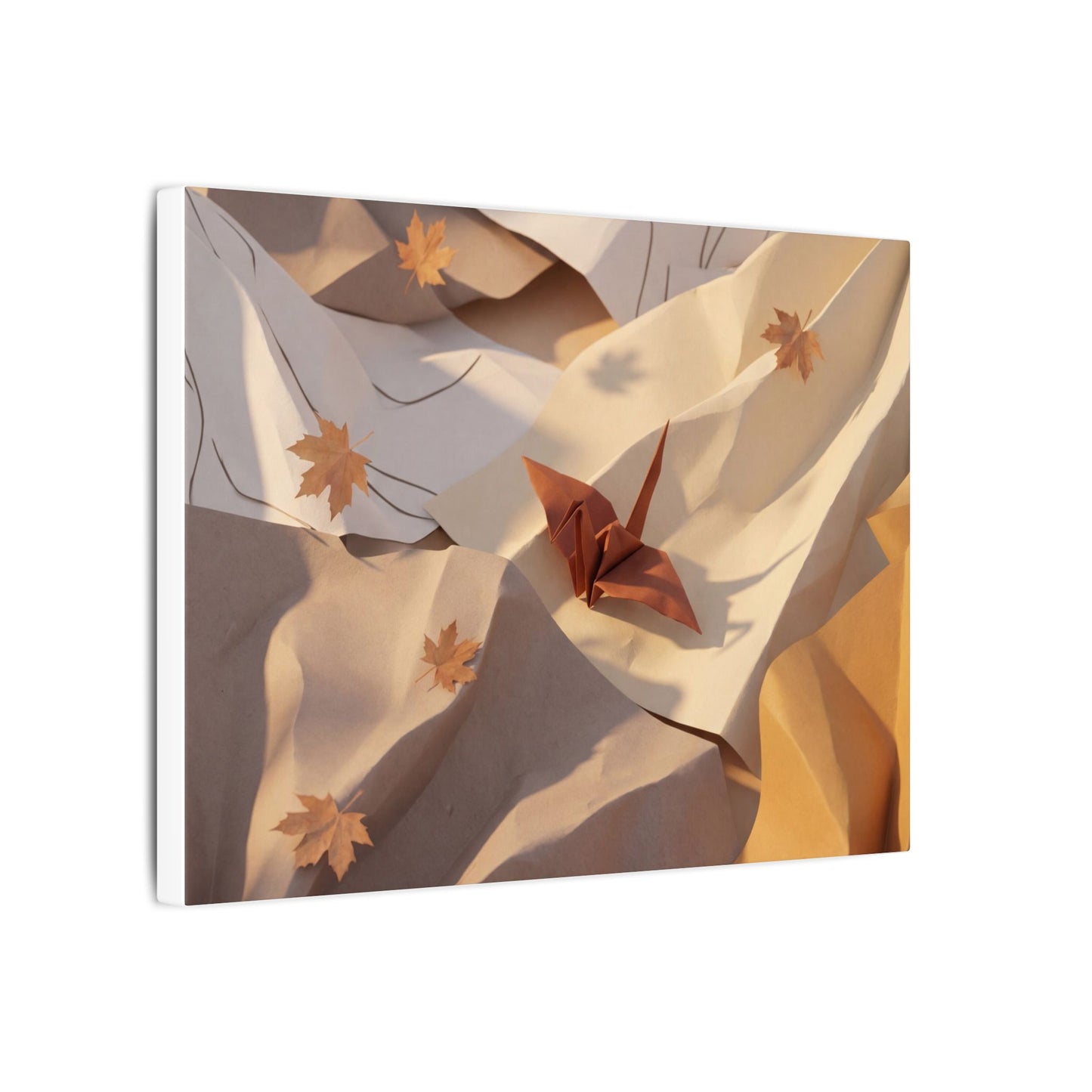 Autumn Paper Fold Minimal Line Canvas Art | Cozy Decor