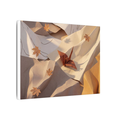 Autumn Paper Fold Minimal Line Canvas Art | Cozy Decor