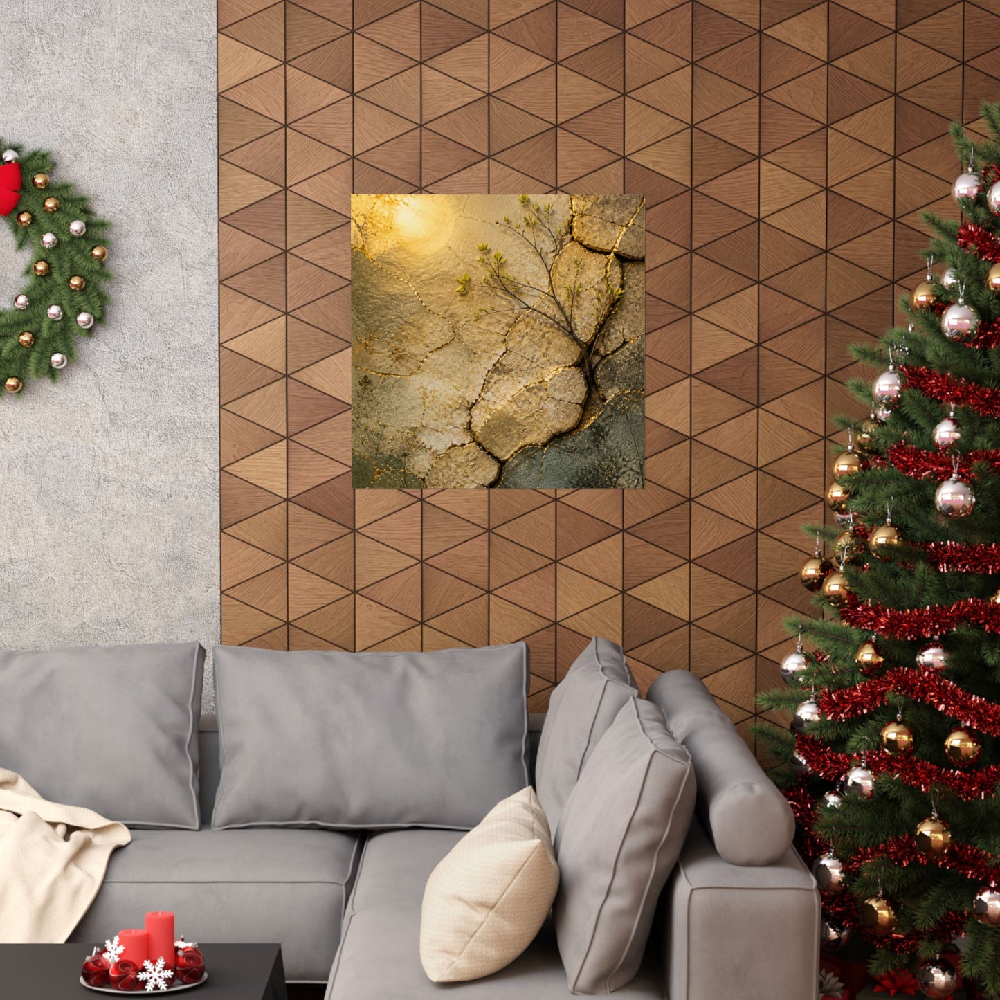 Cracked Earth Texture Wall Art Print | Earthy Japandi Art