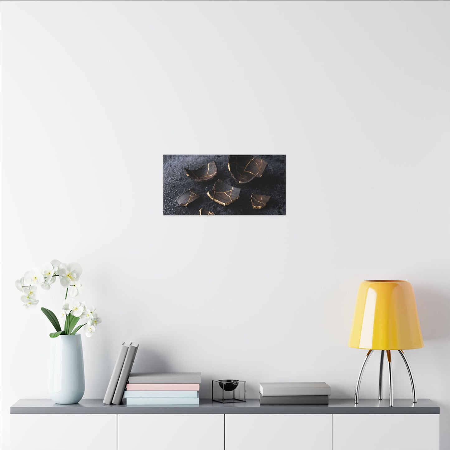 Winter Broken Pottery Shadow Zen Canvas Art | Bold Decor