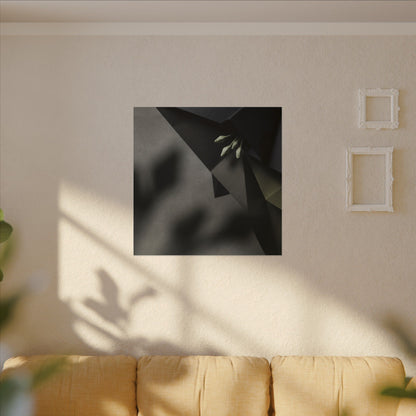Paper Fold Moody Minimal Canvas Art | Luxurious Dark Japandi Art