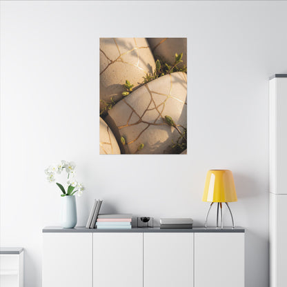 Spring Broken Pottery Gold Vein Canvas Art | Beautiful Decor