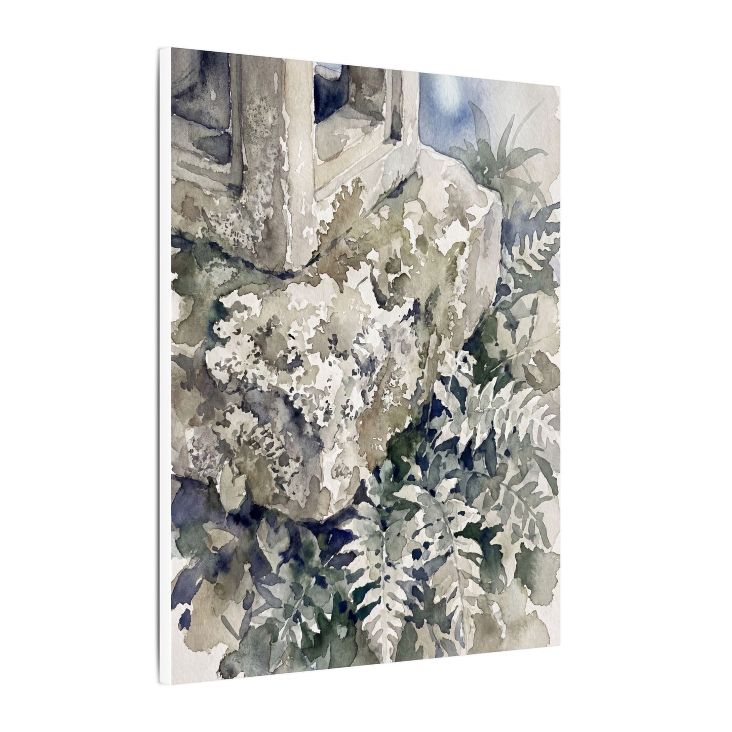 Stone Lantern Watercolor Canvas Art | Elegant Japandi Art