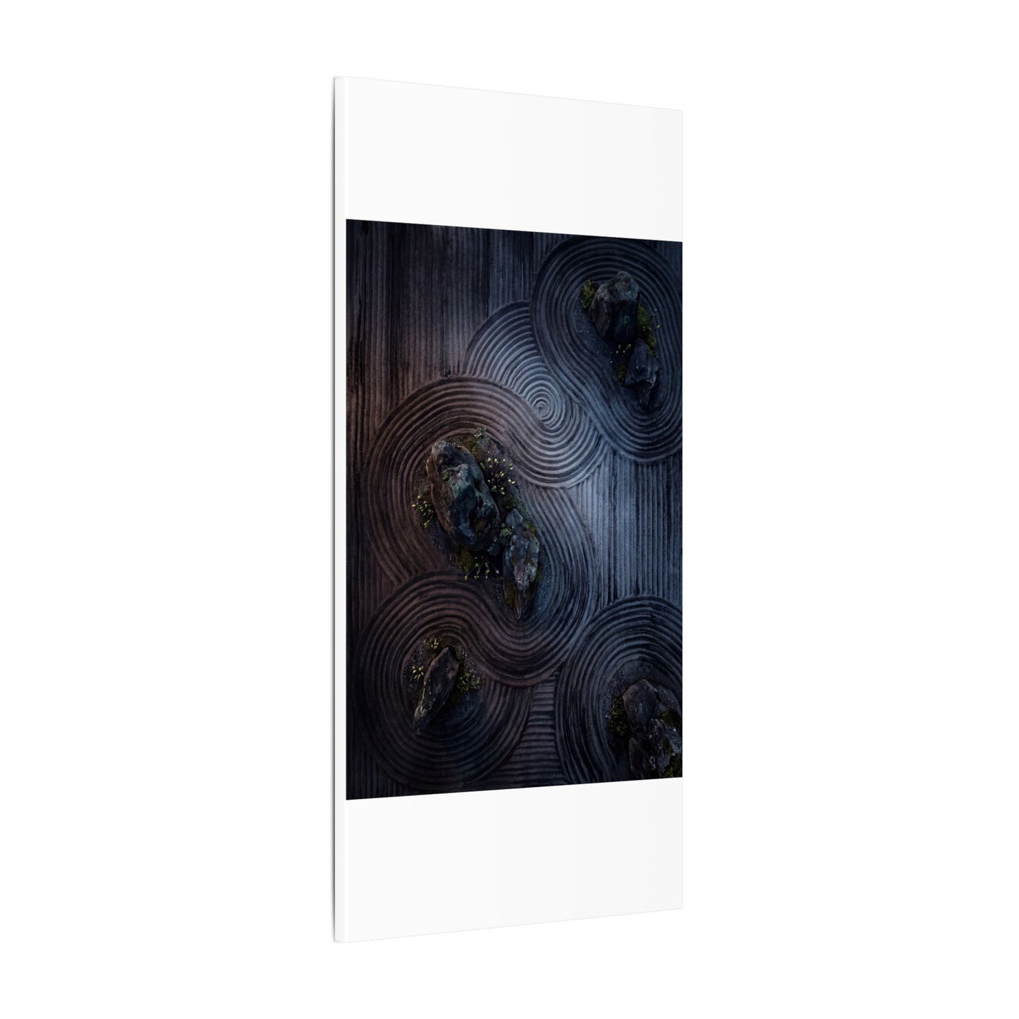 Spring Rock Garden Charcoal Ink Canvas Art | Bold Decor