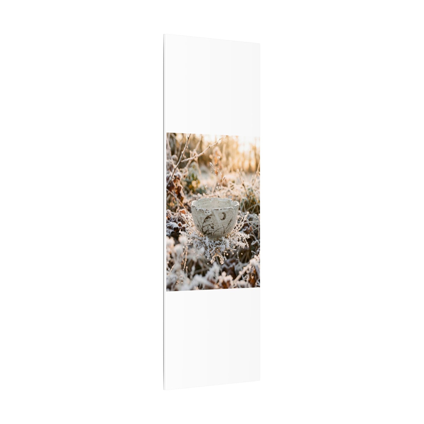 Japandi Ceramic Bowl in Golden Hour | Japanese Pattern Canvas Art