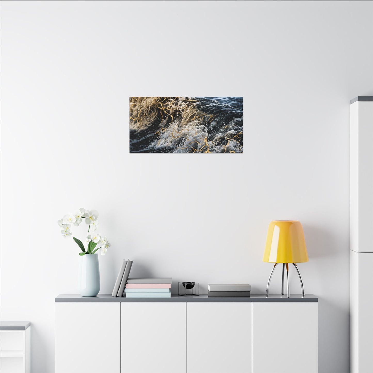 Ocean Wave Winter Canvas Art | Kintsugi Artful Design