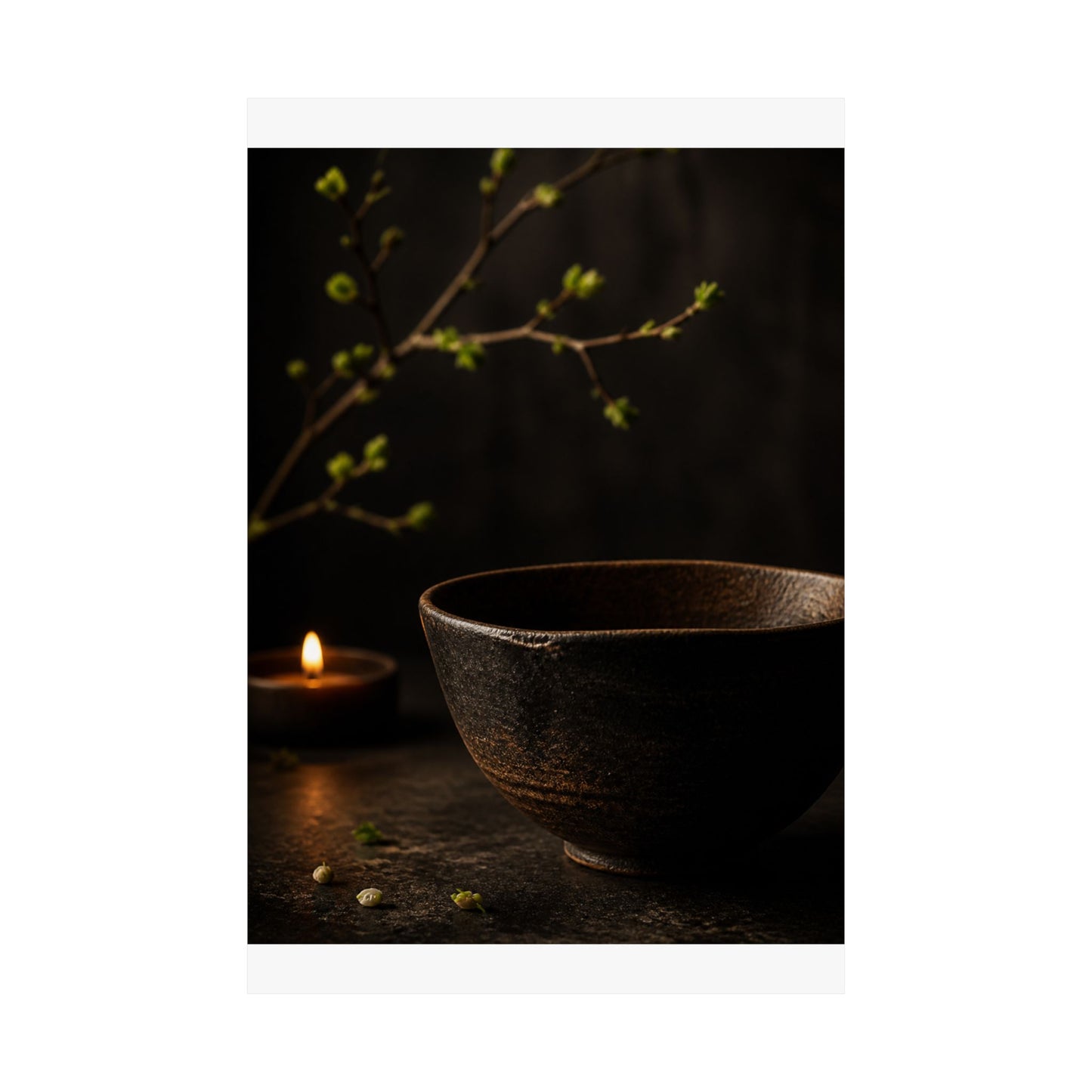 Spring Ceramic Bowl Shadow Zen Wall Art Print | Atmospheric Decor