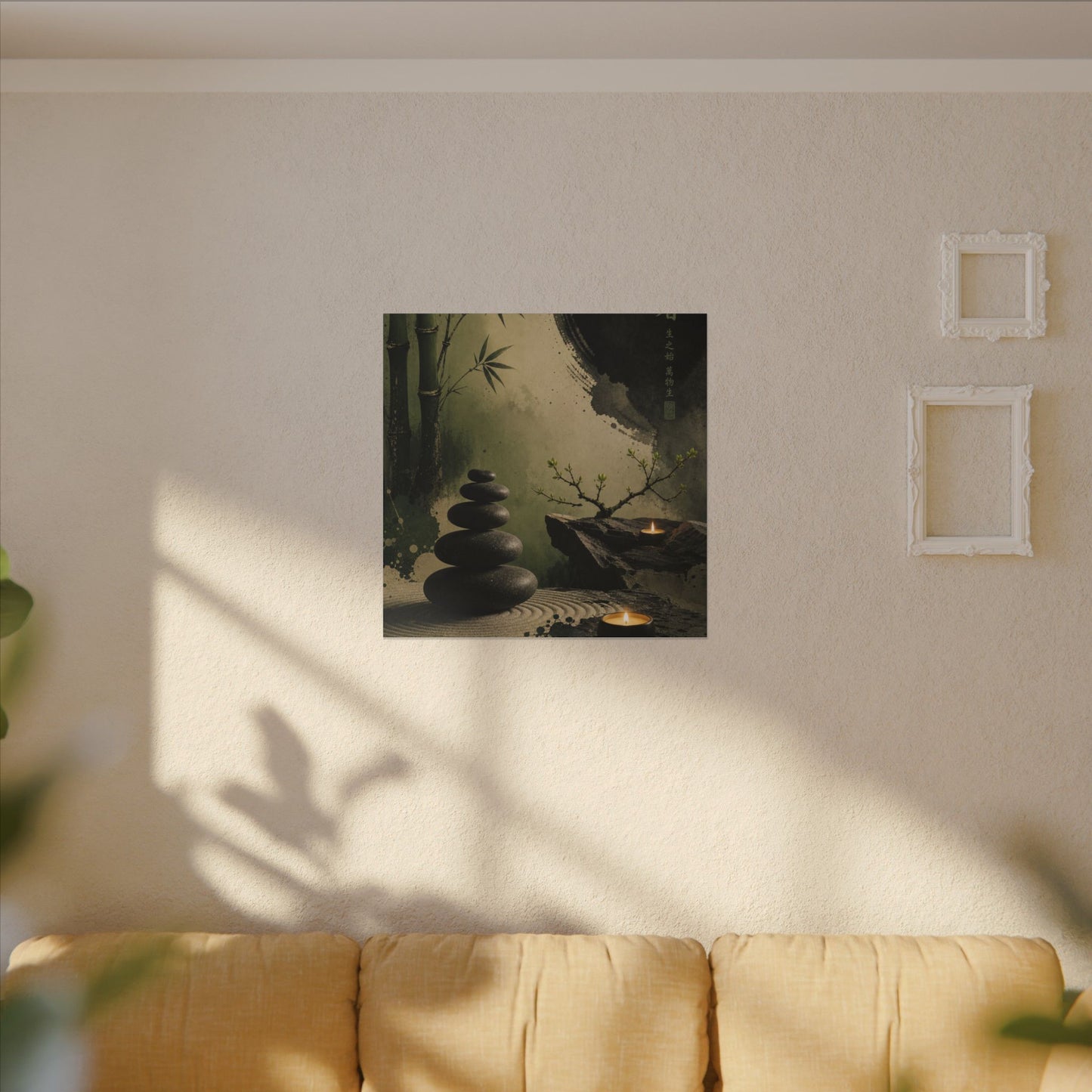 River Stones Spring Canvas Art | Zen Contemplative Design