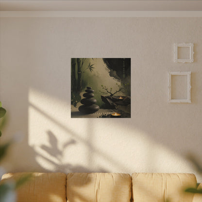 River Stones Spring Canvas Art | Zen Contemplative Design