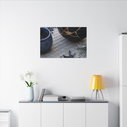 Kintsugi Tea Ceremony in Overcast | Gold Vein Canvas Art