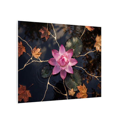 Ma Lotus Flower Canvas Art - Kintsugi Gold Vein