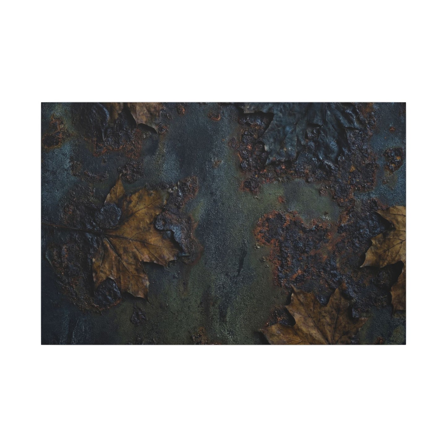 Shibui Rust Patina Canvas Art - Dark Japandi Charcoal Ink Art Print