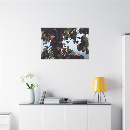 Rust Patina Charcoal Ink Canvas Art | Sophisticated Dark Japandi Art