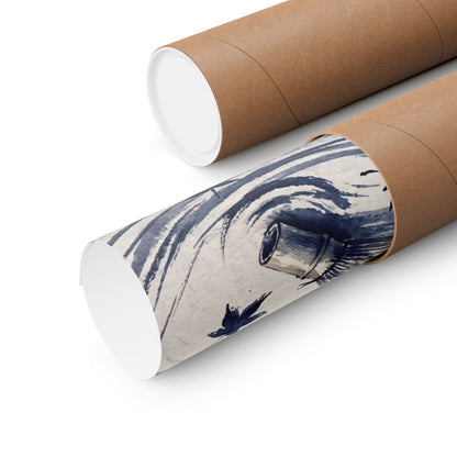 Datsuzoku Rock Garden Wall Art Print - Zen Sumi E