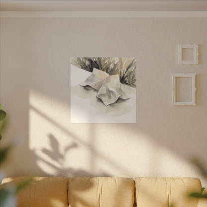 Paper Fold Watercolor Canvas Art | Warm Japandi Art
