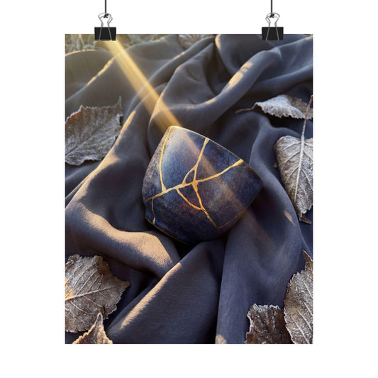 Resilient Silk Drape Wall Art Print - Gold Repair Kintsugi Art Print