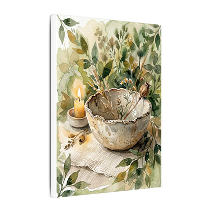 Ceramic Bowl Summer Canvas Art | Japandi Elegant Design